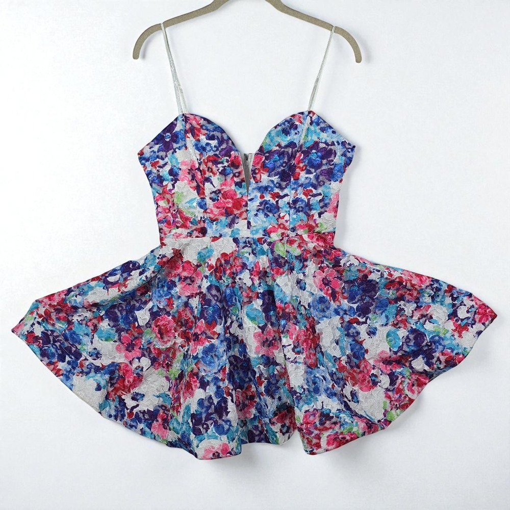 Windsor Floral Lace Fit & Flare Mini Dress Woman Medium Babydoll Party Club Out‎